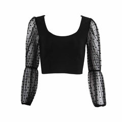 Square Collar Mid Sleeve Mesh Mini Bandage Set