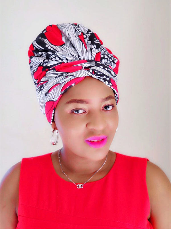 Printed Double Layer Satin Headwrap