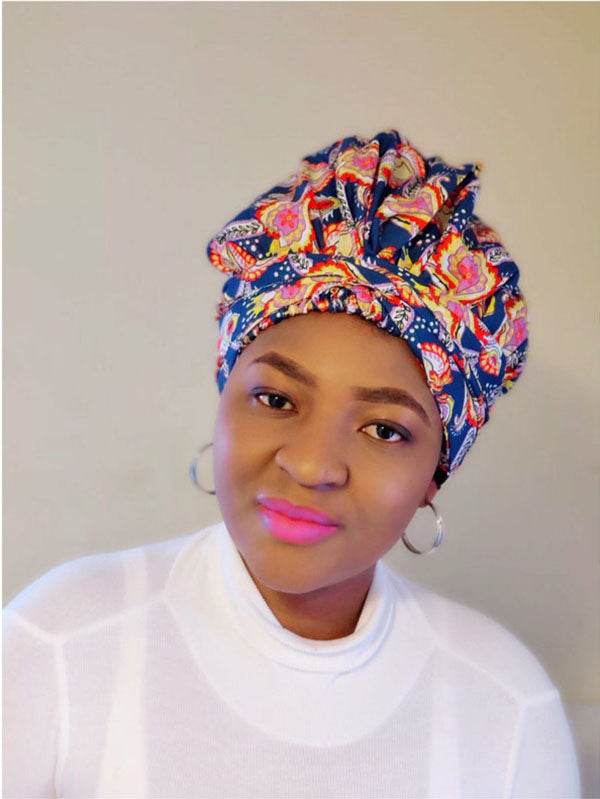 Printed Double Layer Satin Headwrap