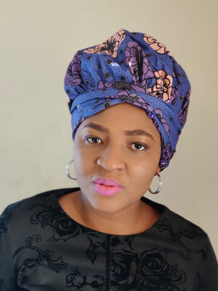 Printed Double Layer Satin Headwrap