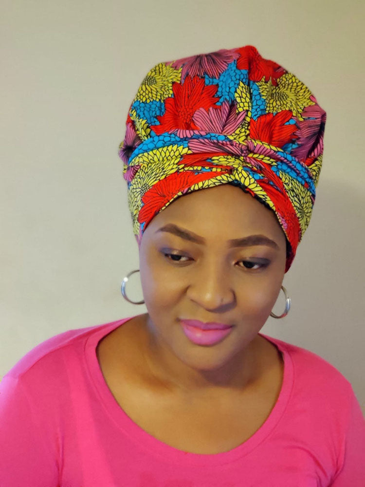 Printed Double Layer Satin Headwrap