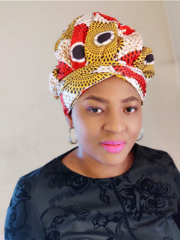 Printed Double Layer Satin Headwrap