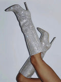 Crystal-Embellished Suede Boots