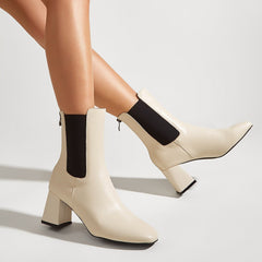 Chunky Heel Short Boots