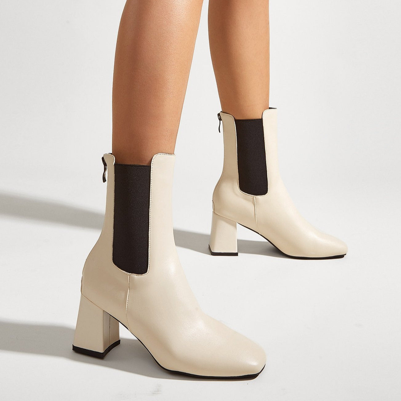 Chunky Heel Short Boots