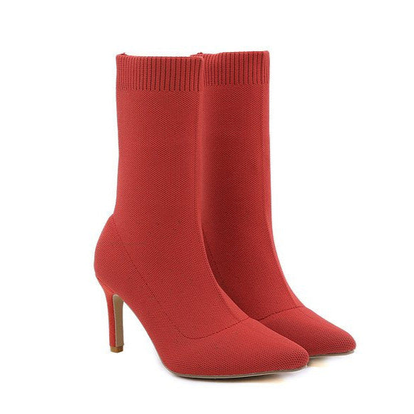 Fashionable Pointed Toe Stiletto Sock Boots