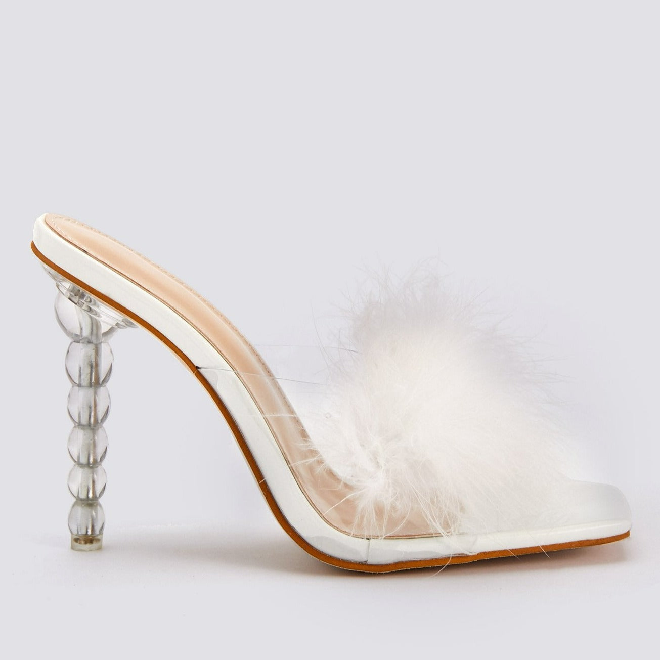 Fluffy Decor Heel Sandals