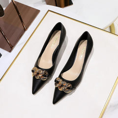 Chain Decor Pyramid Heeled Pumps