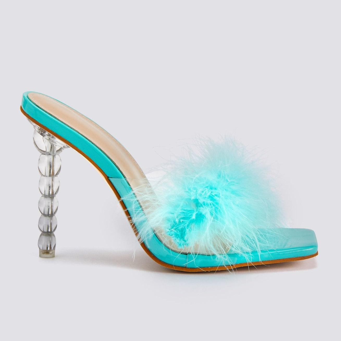 Fluffy Decor Heel Sandals