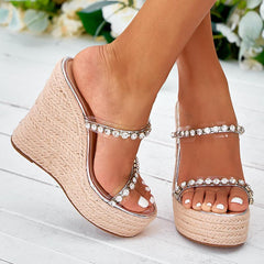 Diamond Wedge Sandals