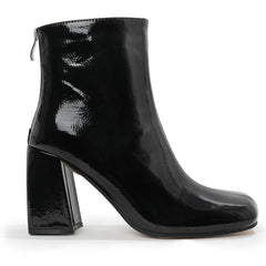 British Style Chunky Square Toe Mid-calf Boots