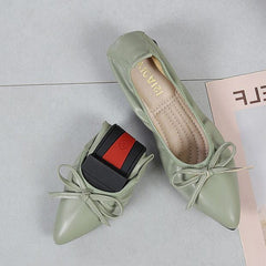 Bow Decor Pointed Toe Ballet Flats