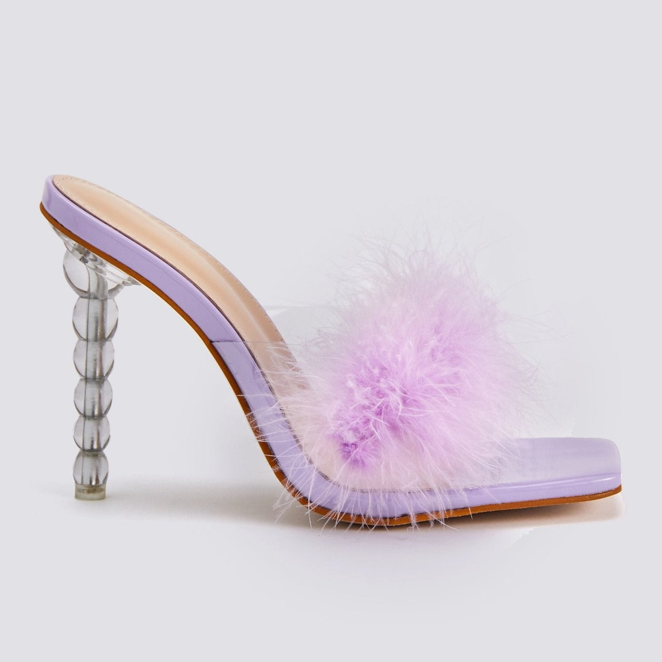 Fluffy Decor Heel Sandals