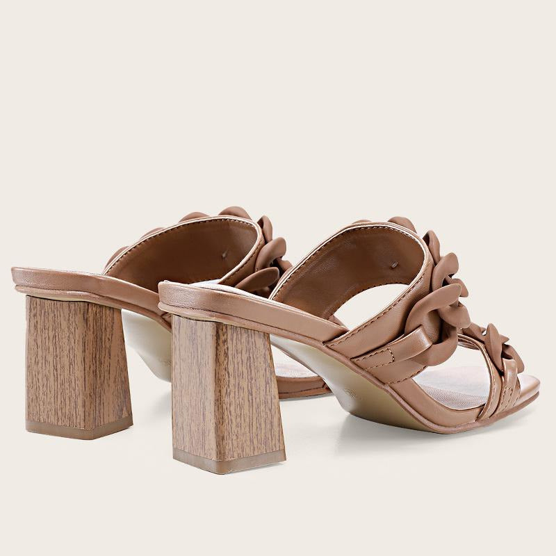 Chunky Square Toe Sandals