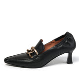 Camila Kitten Heel Loafers with Chain