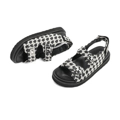 Checkerboard Strappy Sandals