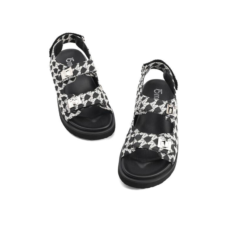 Checkerboard Strappy Sandals