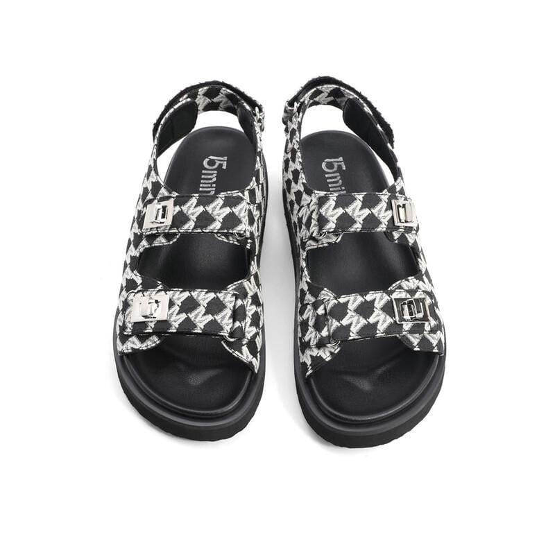 Checkerboard Strappy Sandals