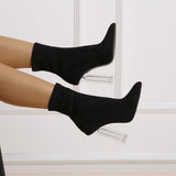 Crystal Thick Heel Boots