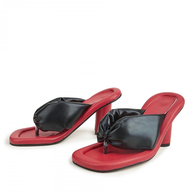 Chunky Heeled Thong Sandals