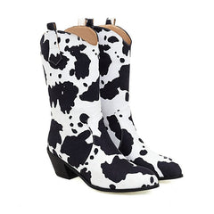 Cool Cow Print Cowboy Boots(Pre-Order)