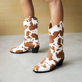 Cool Cow Print Cowboy Boots(Pre-Order)
