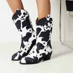 Cool Cow Print Cowboy Boots(Pre-Order)