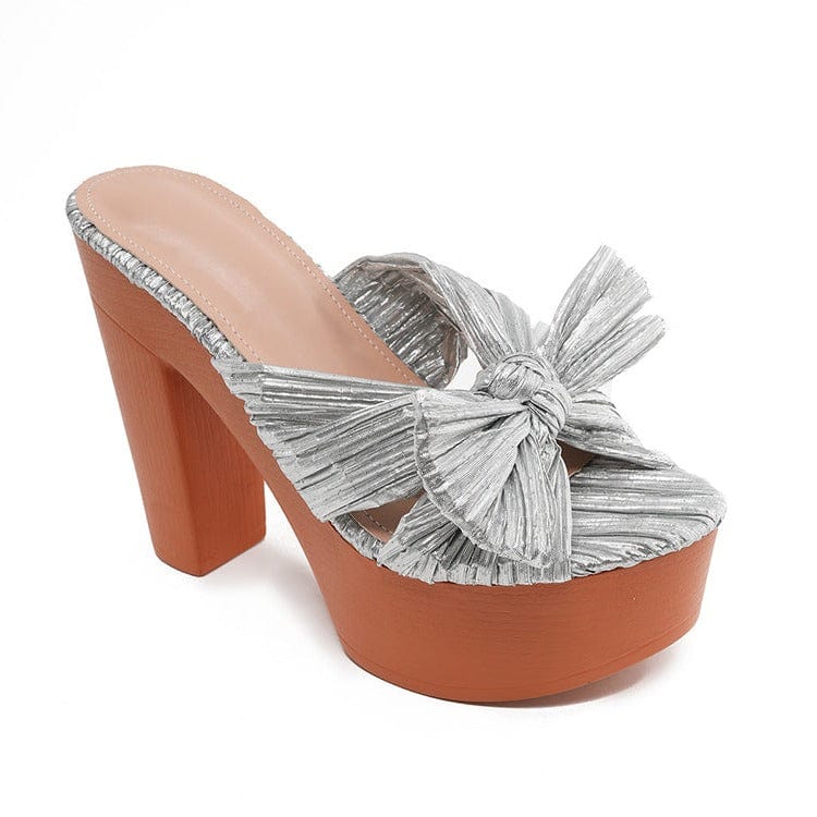 Bow Decor Heeled Sandals