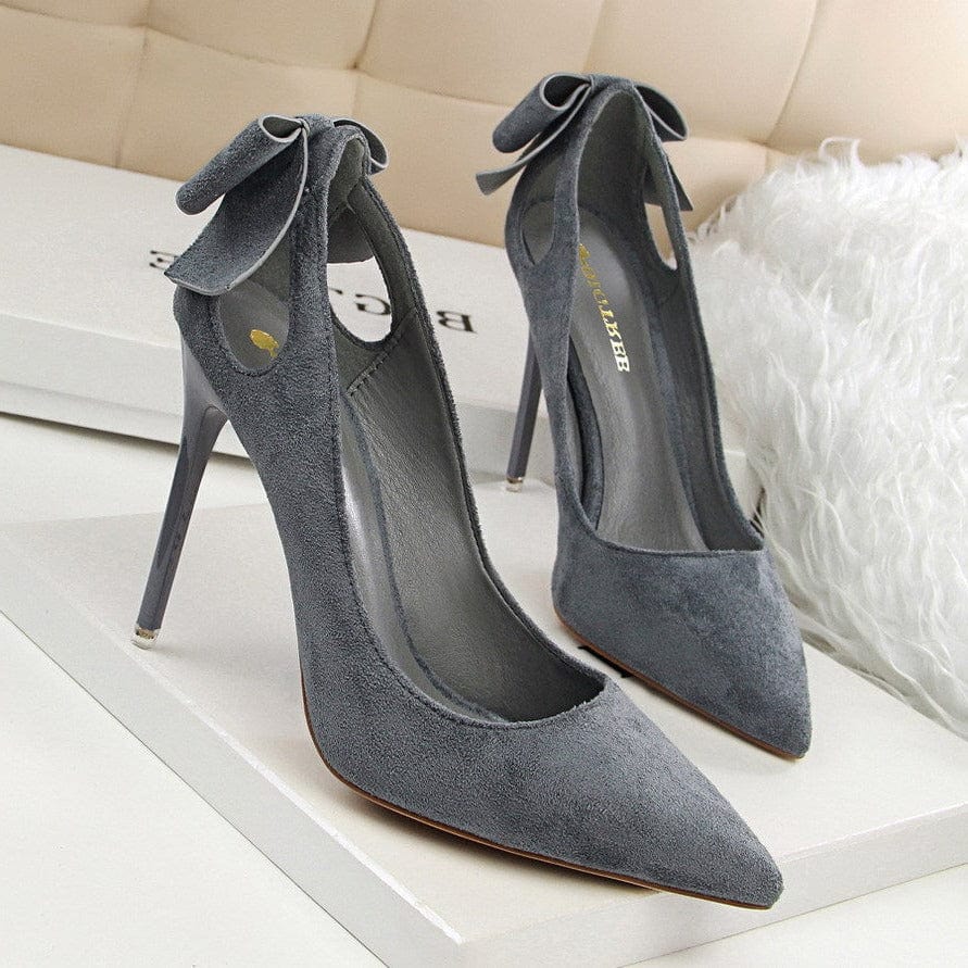 Bow Decor Satin Stiletto Pumps