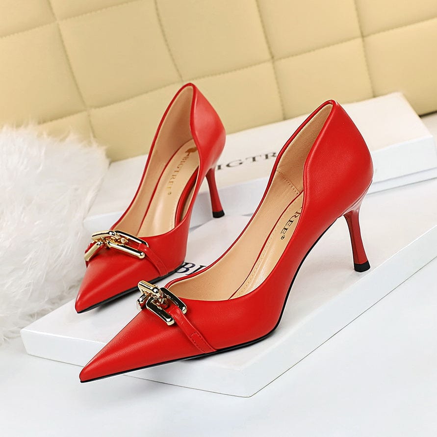 Chain Detail Stiletto Heeled Pumps