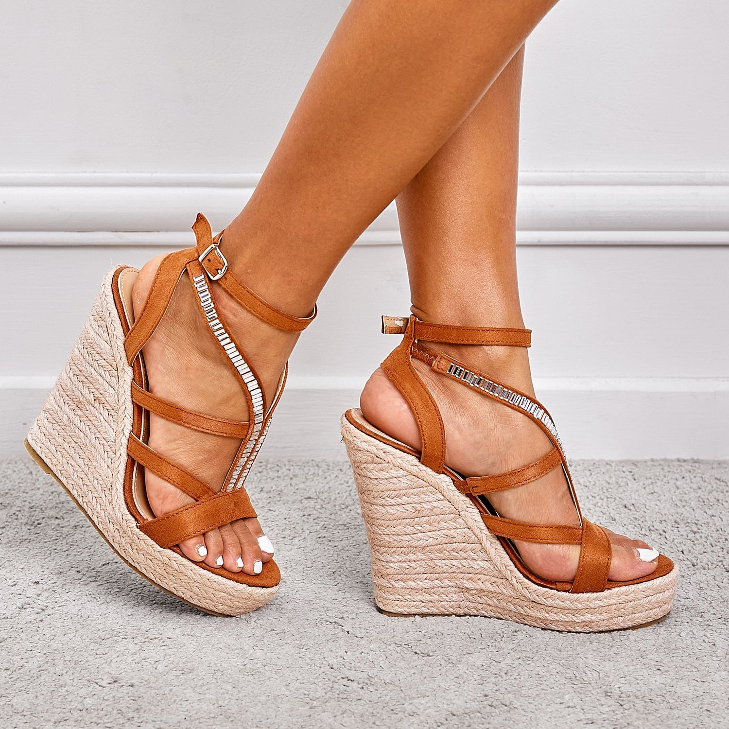 Ankle Strap Espadrille Wedge Sandals