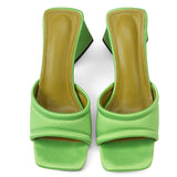 Amber Open Toe Heeled Mules Slides Sandals