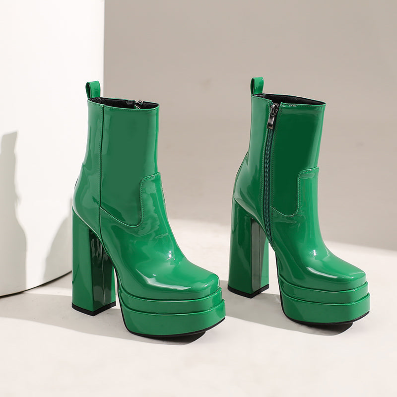 Gema Green Platform Boots