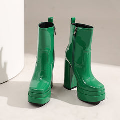 Gema Green Platform Boots