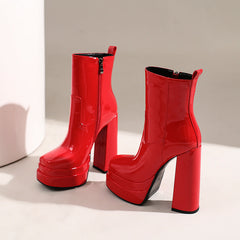 Gema Red Platform Boots