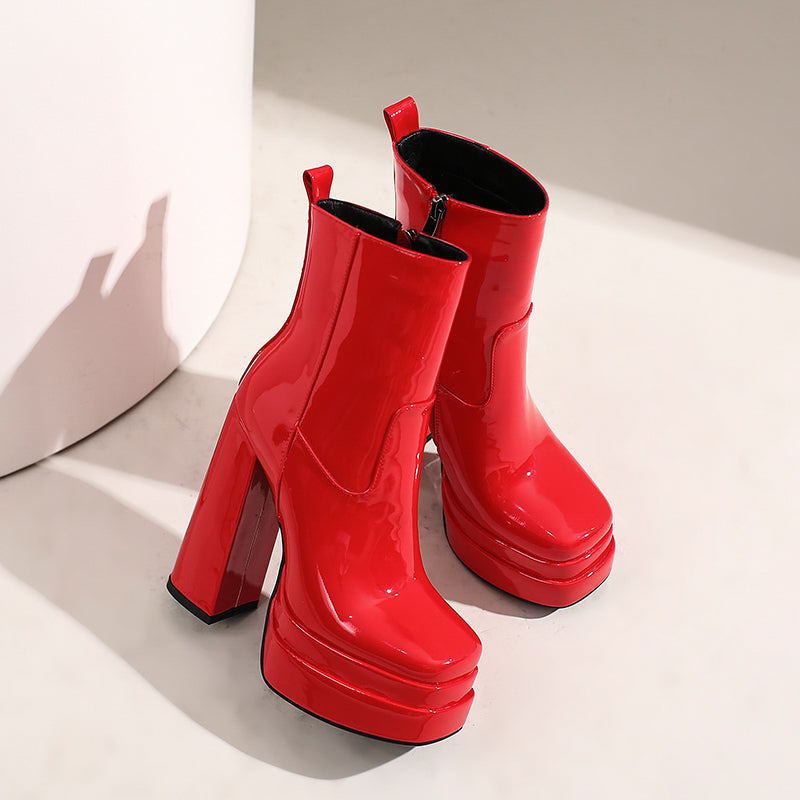 Gema Red Platform Boots