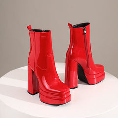 Gema Red Platform Boots