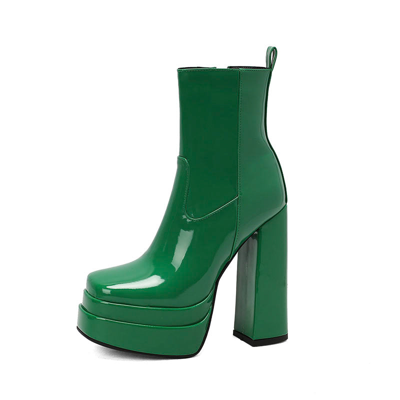 Gema Green Platform Boots