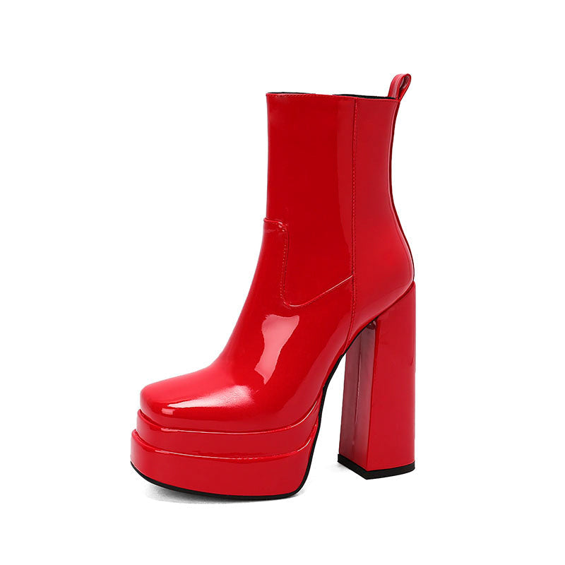 Gema Red Platform Boots