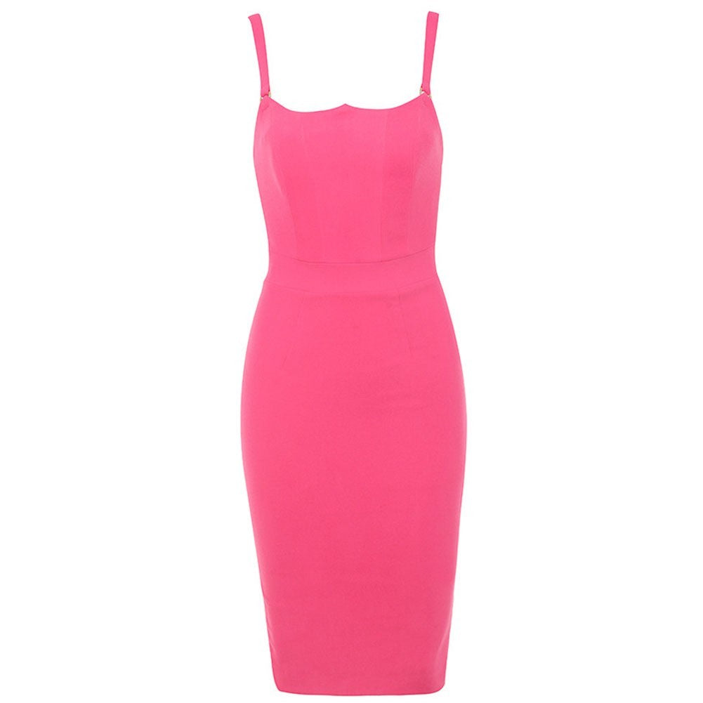 Strappy Sleeveless Midi Bandage Dress