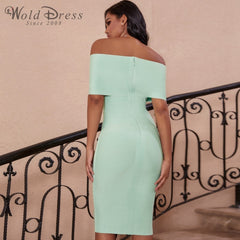 Off Shoulder Short Sleeve Elegant Bandage Dress