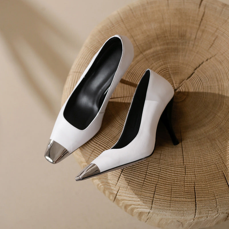 Farah Cap Toe Heels White