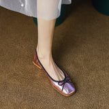 Fawn Square Toe Ballet Flats Pink