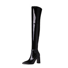 Clarissa Chunky Heel over the Knee Boots