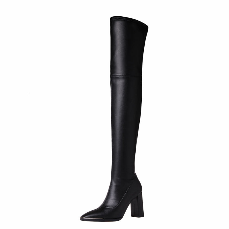 Clarissa Chunky Heel over the Knee Boots