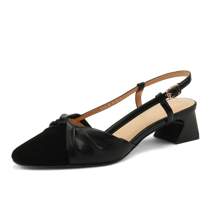 Eleanor Cap Toe Low Heel Slingback Pumps