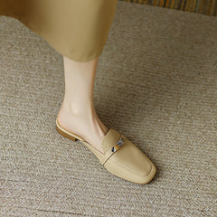 Erin Nude Loafer Mules