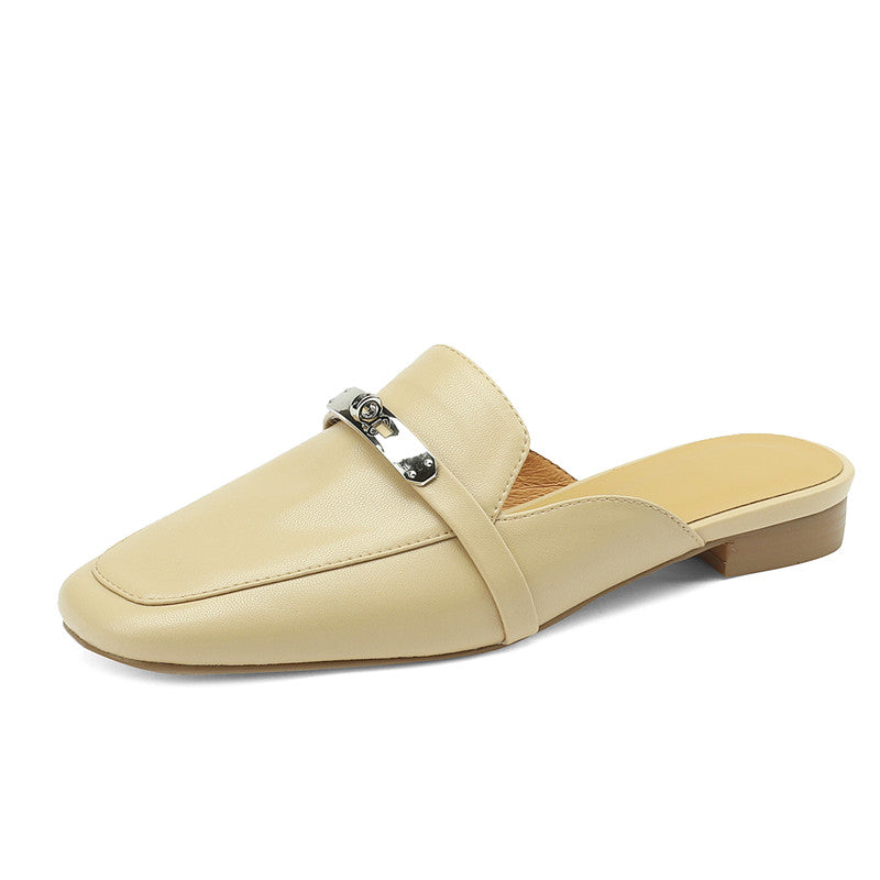 Erin Nude Loafer Mules