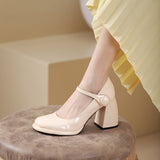 Claire Chunky Heel Mary Janes Pumps