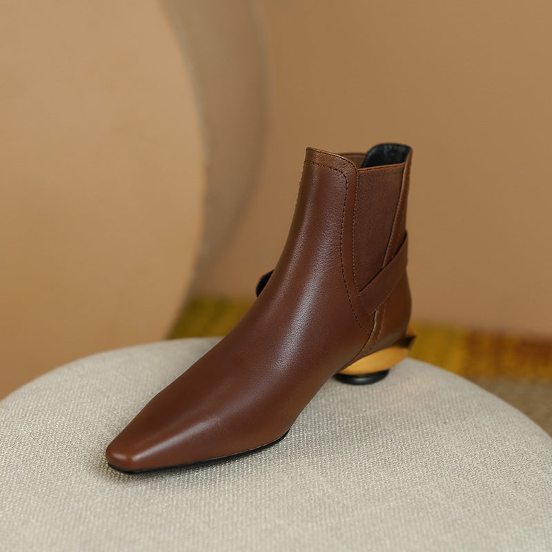 Cambria Handmade Pointy Toe Novelty Ankle Boots